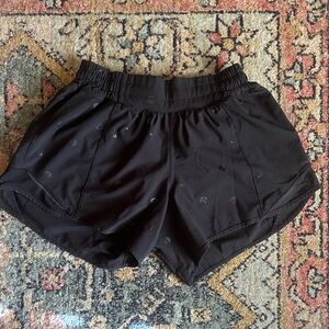 Lululemon Black Polka Dot Hotty Hot Shorts